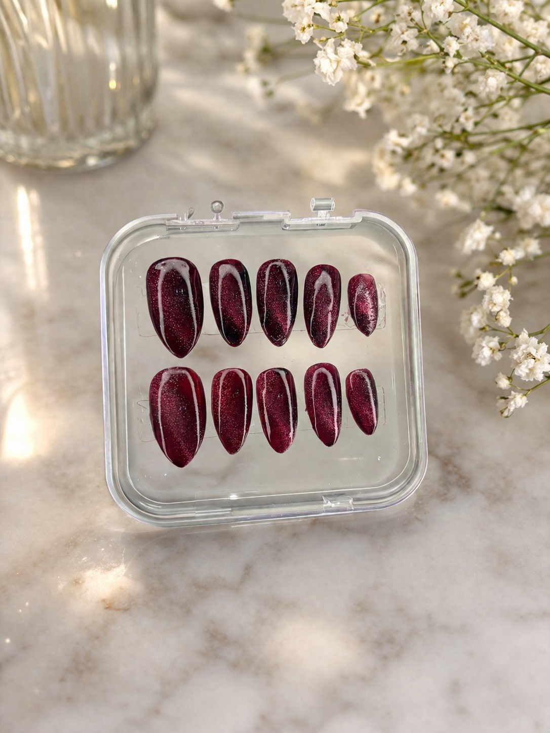 Burgundy cat eye